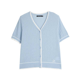 ELLE Sweaters Women's Blue V Neck Moderate Other