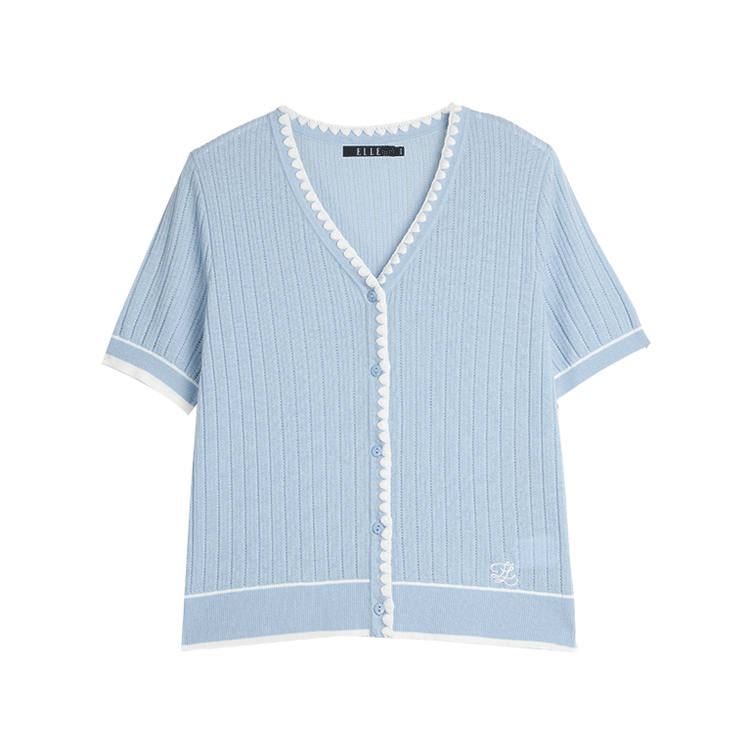 ELLE Sweaters Women's Blue V Neck Moderate Other