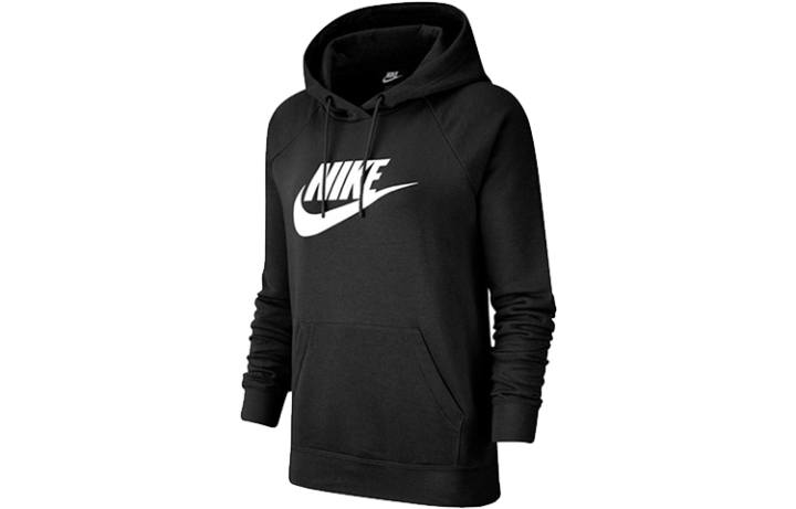 Nike Nike Sweatshirts Women's Black Hooded Thickened And Fleece Lined Regular