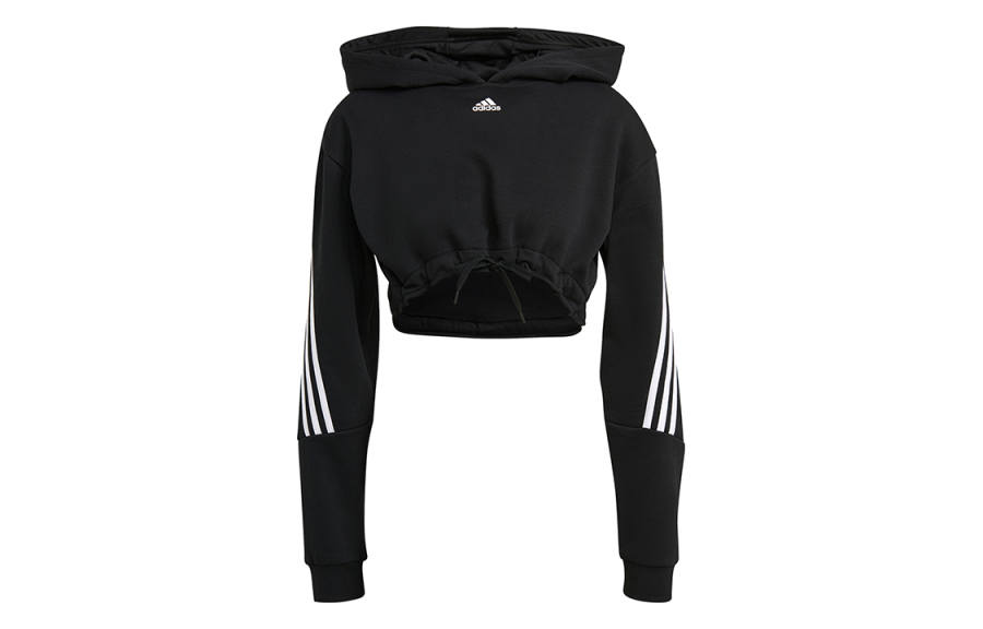 Adidas Adidas Crop Hoodie Sweatshirt Women's Black