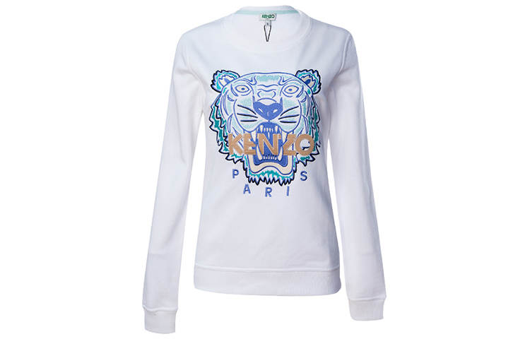 KENZO Sweatshirts Women's White Crew Neck Moderate Regular