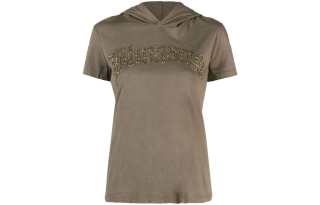 Blumarine studded-logo hooded T-shirt