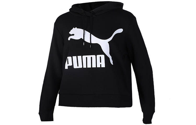 PUMA CLASSICS Sweatshirts Women's Black Hooded Moderate Regular