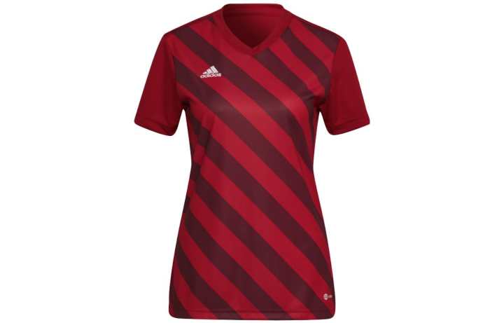 Adidas Adidas T Shirts Women's Red V Neck Moderate Straight Fit