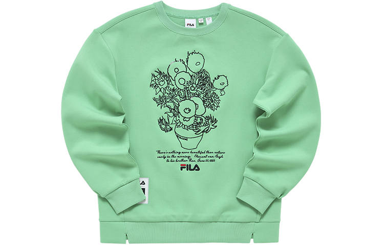 FILA Sweatshirts Women's Fruit Milk Green Crew Neck Moderate Regular