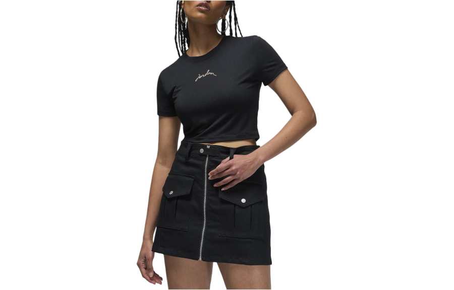 Jordan Jordan T Shirts Women's Black Crew Neck Moderate Other