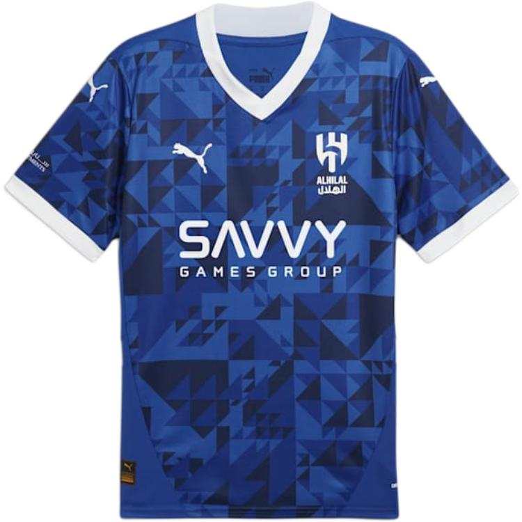 PUMA Leade Crescent Al Hilal Saudi F.C. 24/25 Home Replica Jersey Men Soccer Jersey Men's Dark Blue White
