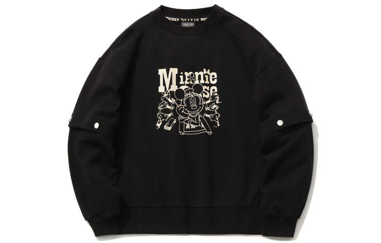 Li-Ning Li Ning X Disney Sports Fashion Collection Sweatshirts Women's Black Crew Neck Moderate Regular