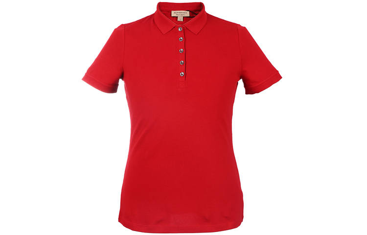 Burberry Polo Shirts Women's Red Moderate