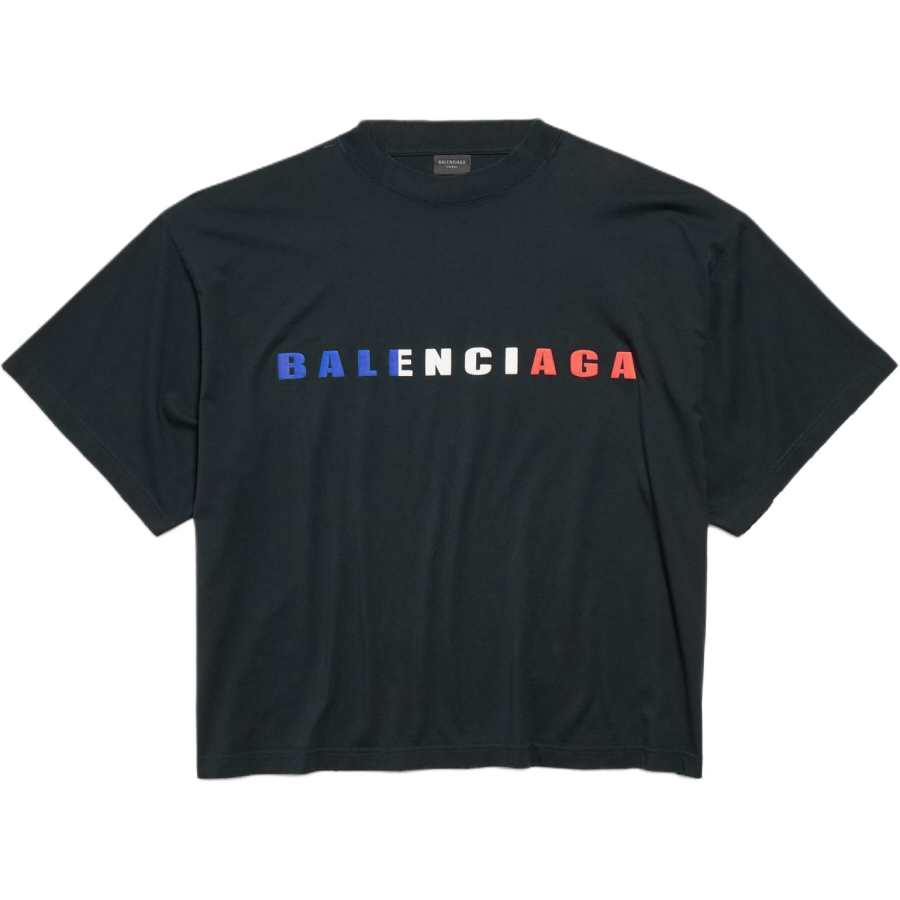 Balenciaga Drop Shoulder Sleeve T Shirt Women's Black Loose Fit