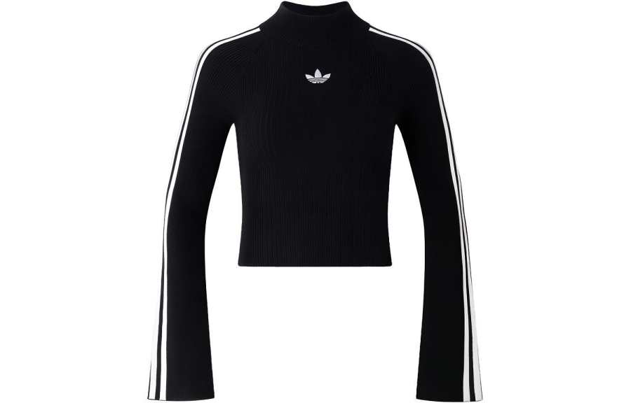 Adidas Originals Premium Knit Turtleneck Top Sweater Women's Black