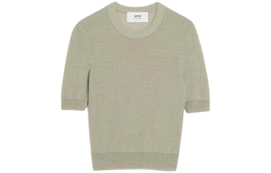 AMIPARIS Ami Paris Textured Round neck Knitted Top
