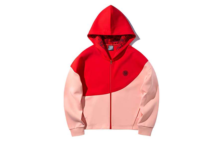 Li-Ning Li Ning X Disney Sweatshirts Women's Total Cherry Red Hooded Moderate Cardigan