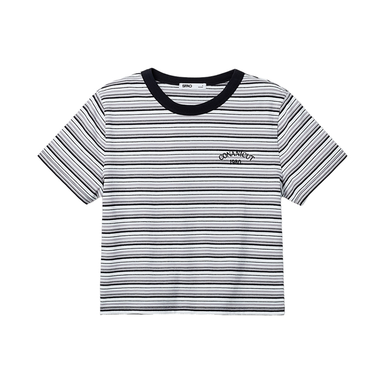 SPAO T Shirts Women's Crew Neck Moderate