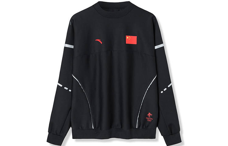 ANTA Sweatshirts Women's Black Crew Neck Moderate Regular
