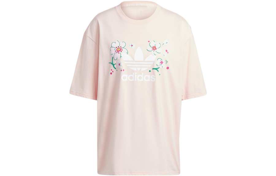 Adidas Originals Oversized Tee Drop Shoulder Sleeve T Shirt Women's Pink