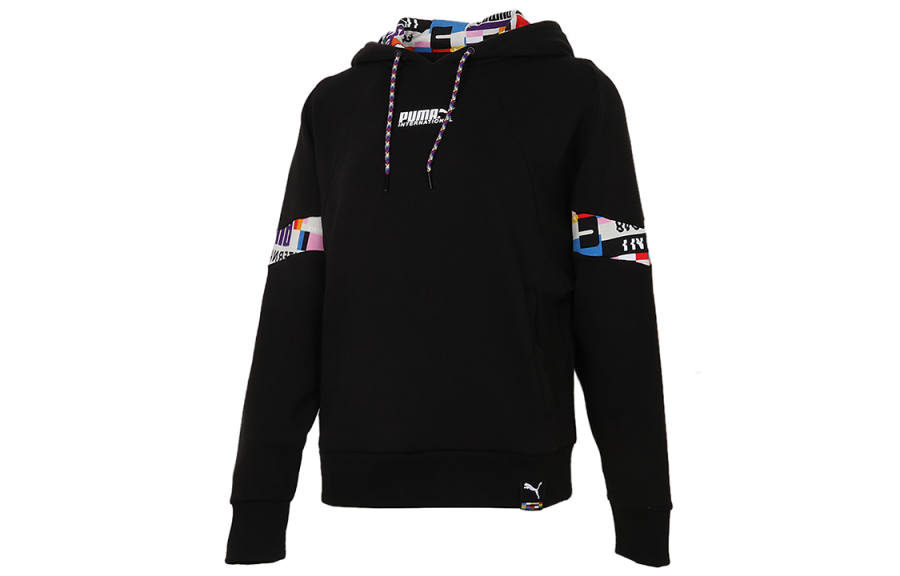PUMA International Sweatshirts Women's Black Hooded Moderate Regular