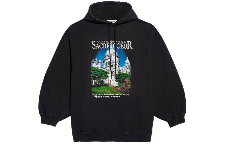 Balenciaga Sacré Cœur Sport Hoodie 'Black'