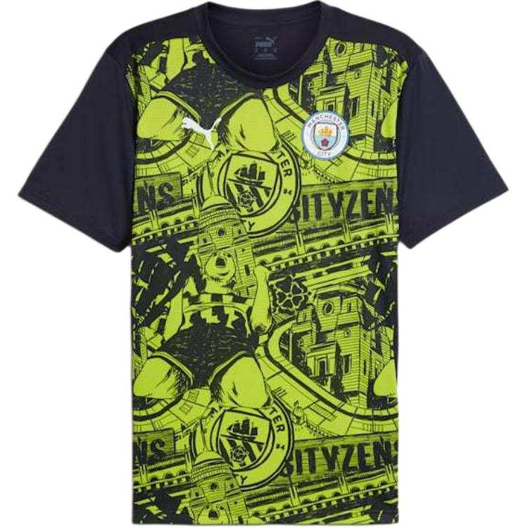PUMA Manchester City SS24 Soccer Jersey Men's Yellow Blue