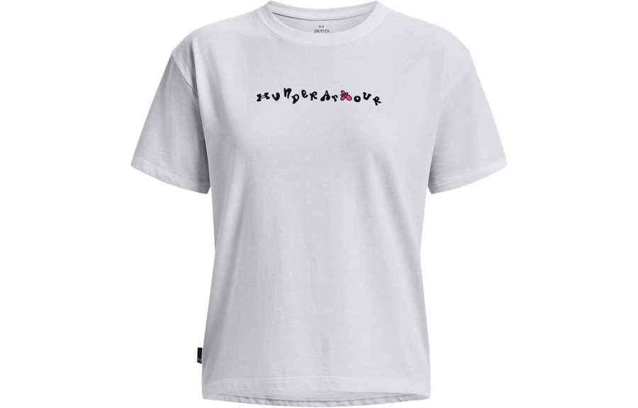 Under Armour T Shirts Women's White Crew Neck Moderate Straight Fit