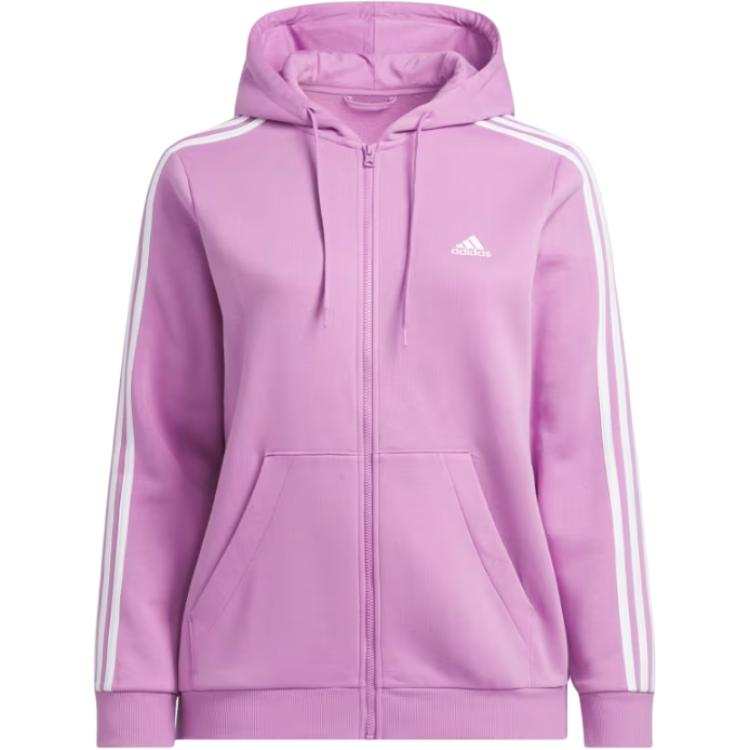 Adidas Adidas Free Shipping With AdiClub Essentials 3 Stripes Full Zip Fleece Hoodie Plus Size