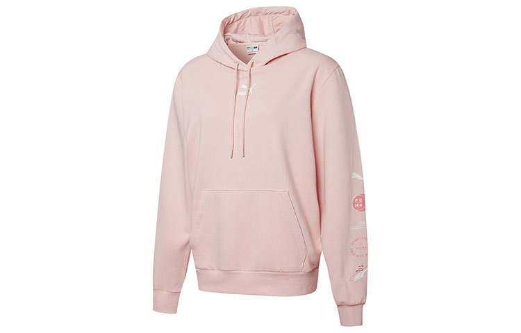 PUMA Sweatshirts Women's Pink Hooded Moderate Regular