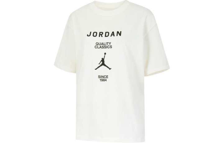 Jordan Jordan T Shirts Women's White Crew Neck Moderate Straight Fit