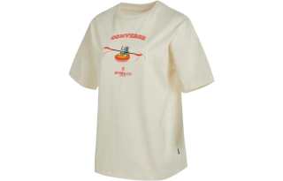 Converse T Shirts Women's Beige Crew Neck Moderate Straight Fit