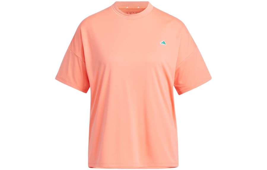 Adidas Adidas T Shirts Women's Orange Crew Neck Moderate Straight Fit