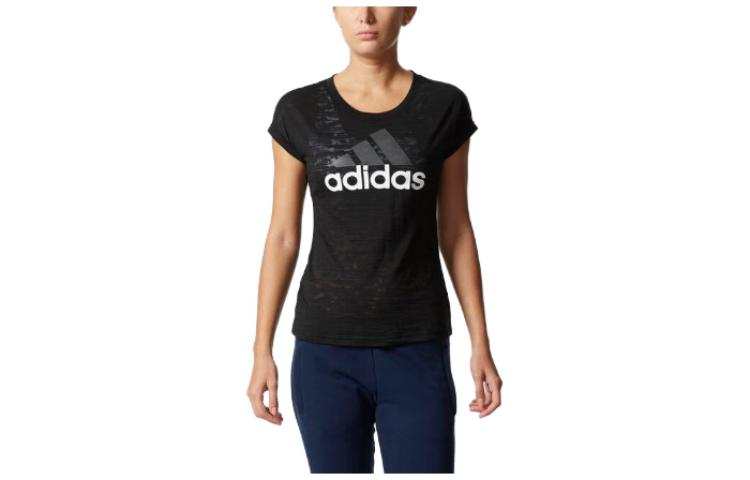 Adidas Adidas T Shirts Women's Black Crew Neck Moderate Straight Fit