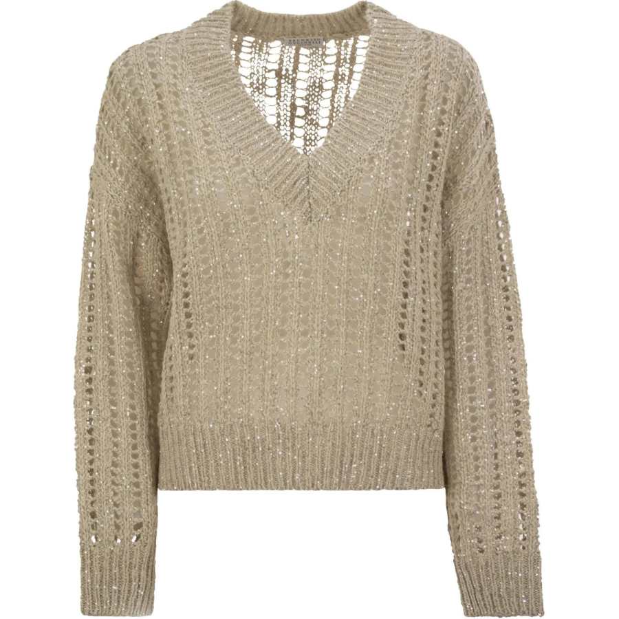 Brunello Cucinelli Brunello Cucinelli V Neck Drop Shoulder Jumper