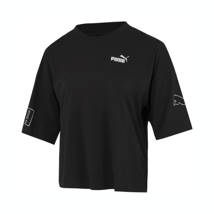 PUMA Drop Shoulder Sleeve T Shirt Women's Black