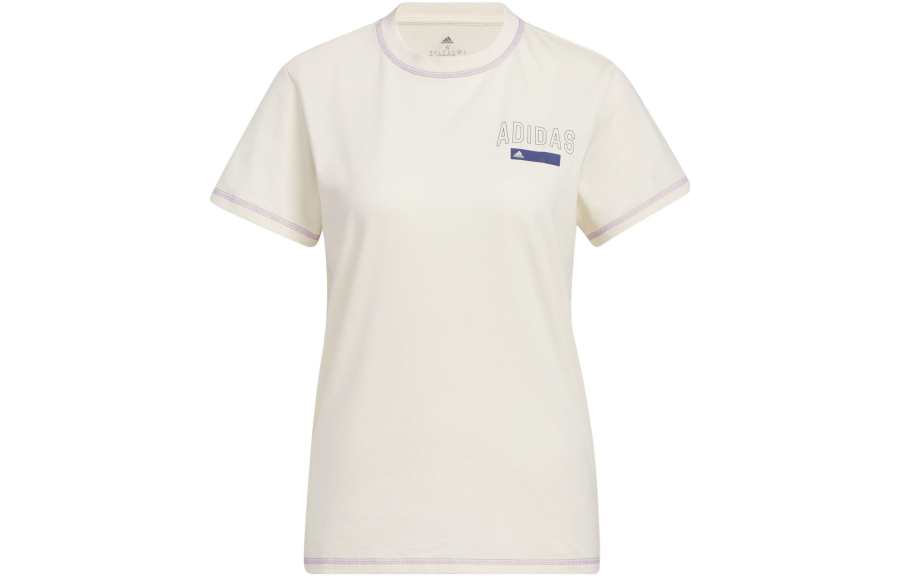 Adidas Adidas T Shirts Women's Beige Crew Neck Moderate Straight Fit