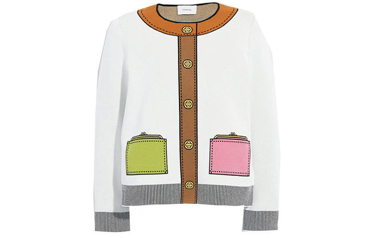 COACH COACH Sweatshirts Women's White Crew Neck Moderate Regular