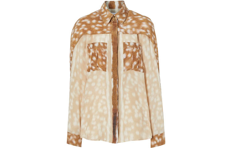 Burberry Shirts Women's Khaki Lapel Moderate