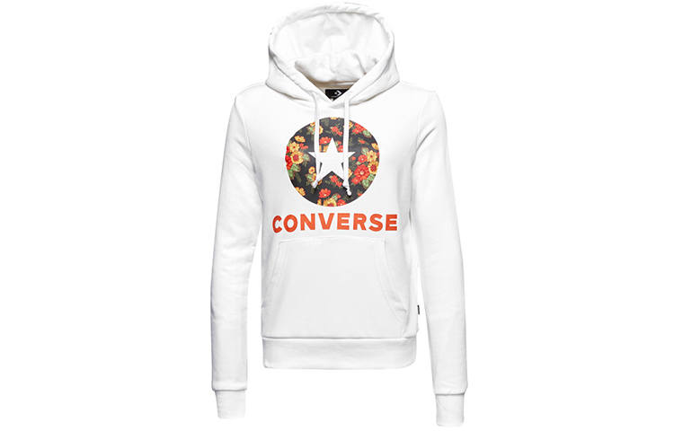 Converse In Bloom Sweatshirts Women's White Hooded Moderate Regular