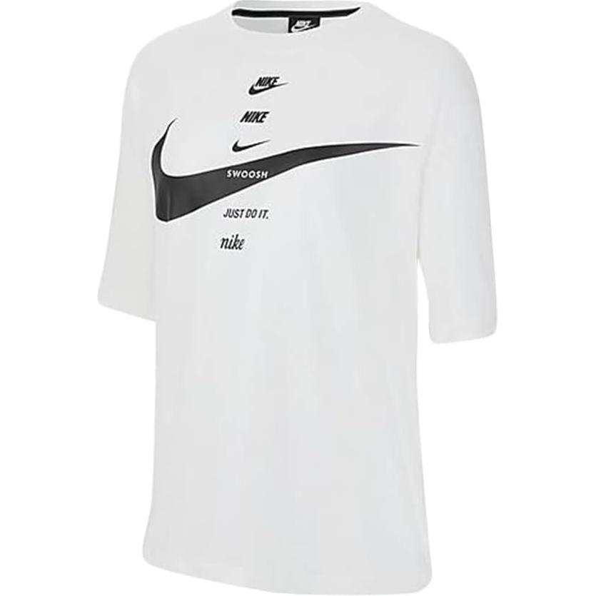 Nike Nike T Shirts Women's White Crew Neck Moderate Straight Fit