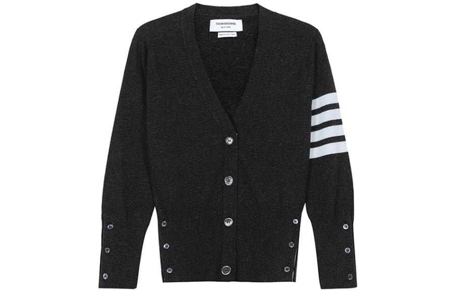 THOM BROWNE THOM BROWNE 4 Bar V Neck Cardigan