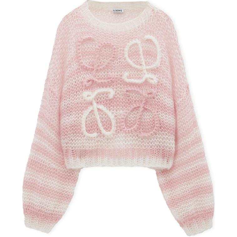 LOEWE LOEWE Striped Anagram Sweater 'White/Pink'