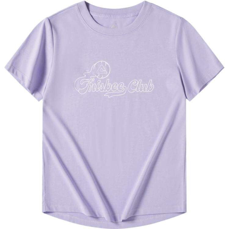 PEAK T Shirts Women's Lavender Crew Neck Thin Straight Fit