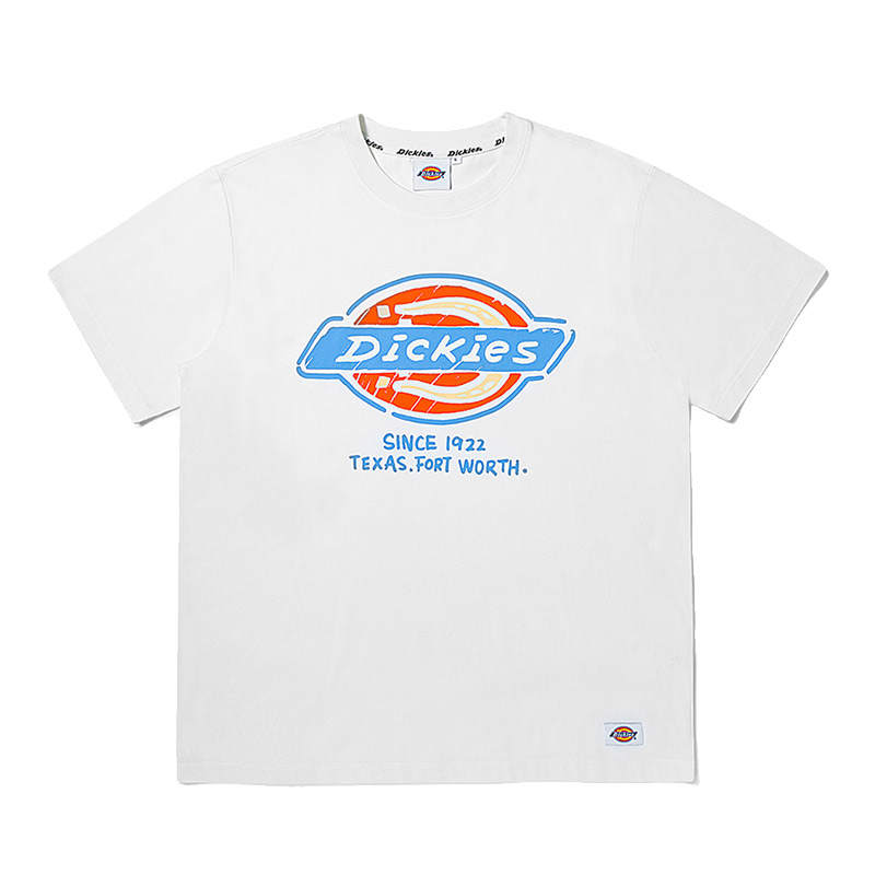 Dickies T Shirts Women's White Crew Neck Moderate Straight Fit