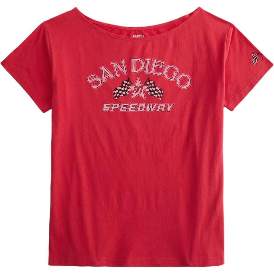 Hollister/ T Shirts Women's Red Crew Neck Moderate