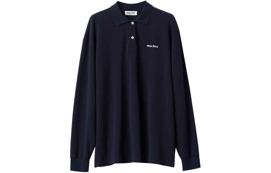 Miu Miu logo-embroidered piqué polo shirt