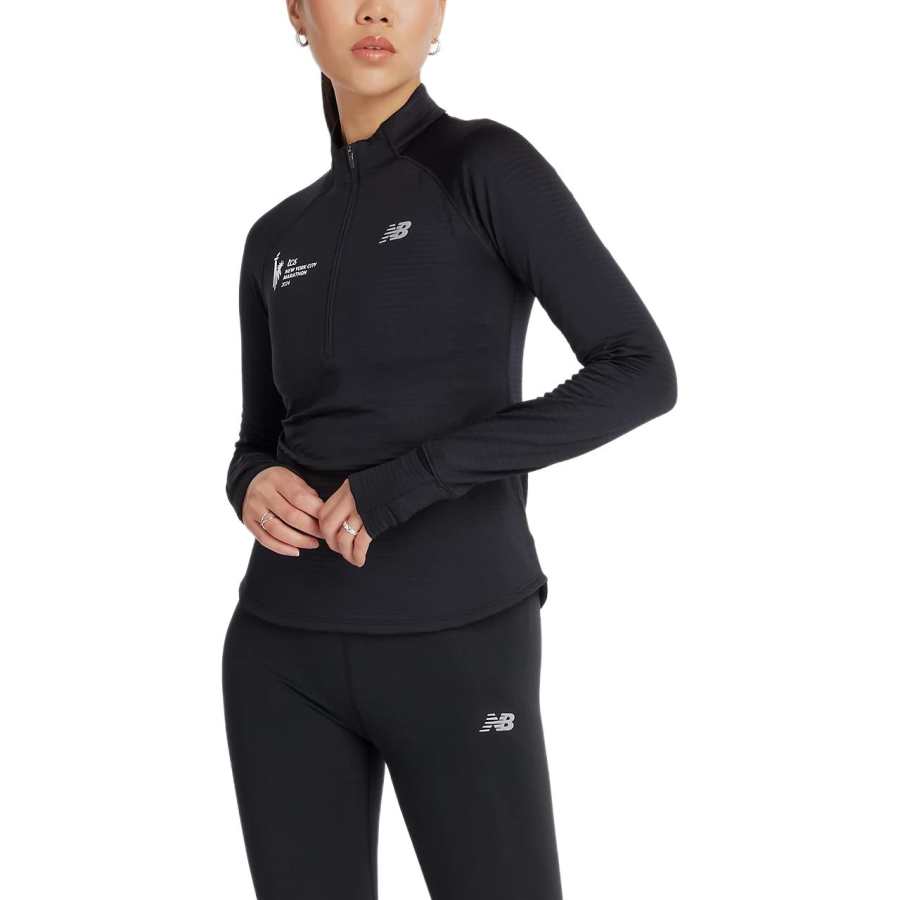 New Balance New Balance NYC Marathon AthleticsHeat Grid Raglan Sleeve T Shirt Women's Black