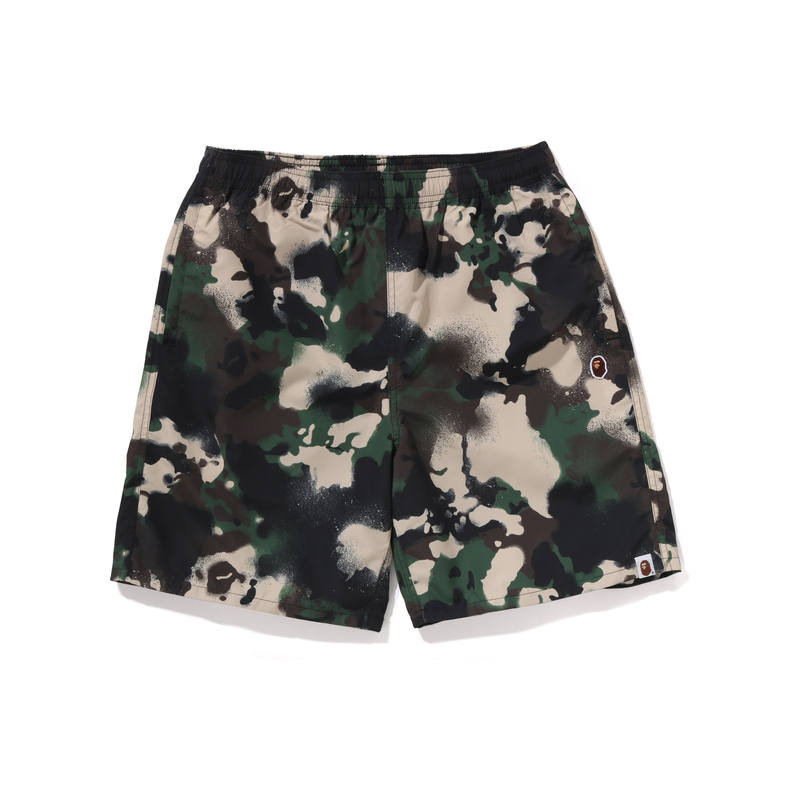 A BATHING APE Bape Map Camo Regular Fit Beach Shorts