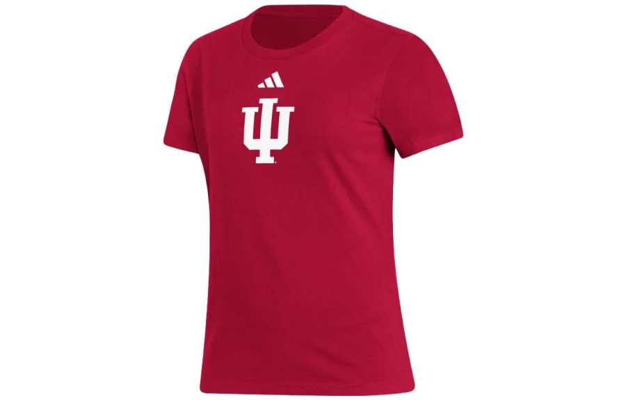 Adidas Adidas T Shirts Women's Red Crew Neck Moderate Straight Fit
