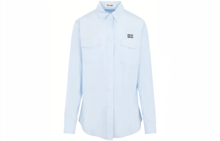 MIU MIU Logo embroidered Flap pocket Shirt