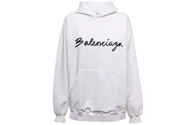 Balenciaga Logo Printed Wide Fit Hoodie