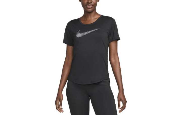 Nike Nike T Shirts Women's Black Crew Neck Moderate Straight Fit