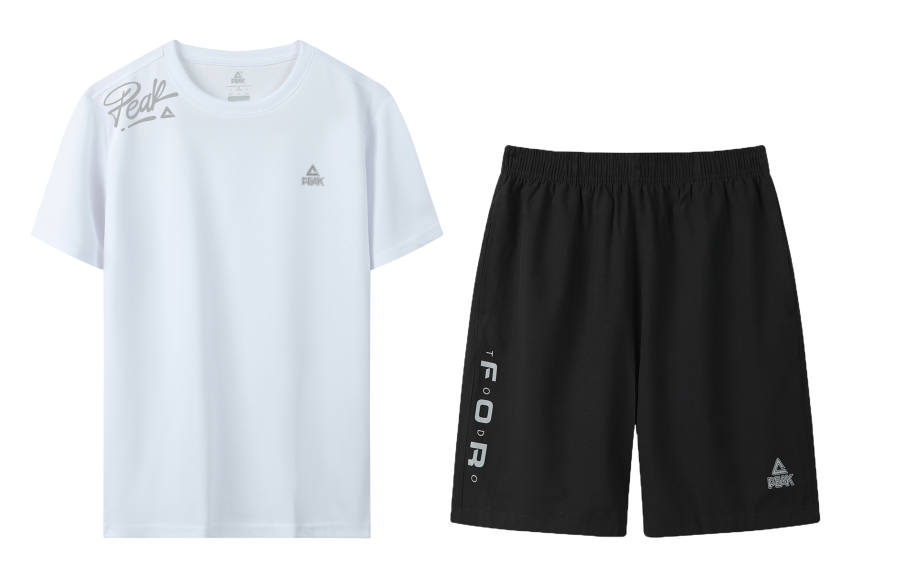 PEAK RIGHT Casual Sportswear Unisex Two Piece Set White Black